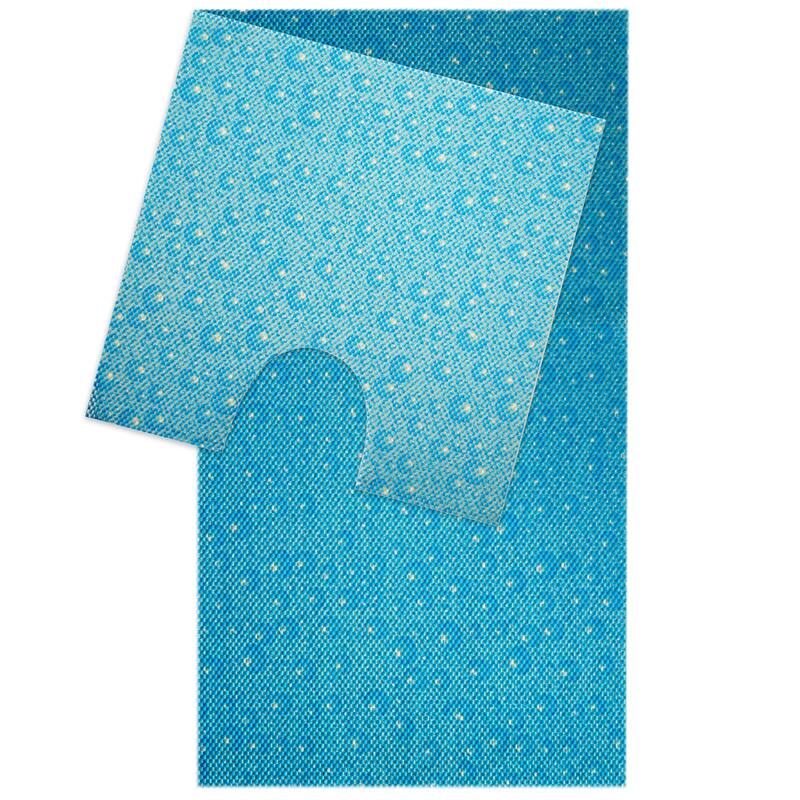 Dundee Deco Bubbles Bathroom Mat Set (2 pcs) 33" x 20" and 20.5" x 19.7" Waterproof NonSlip